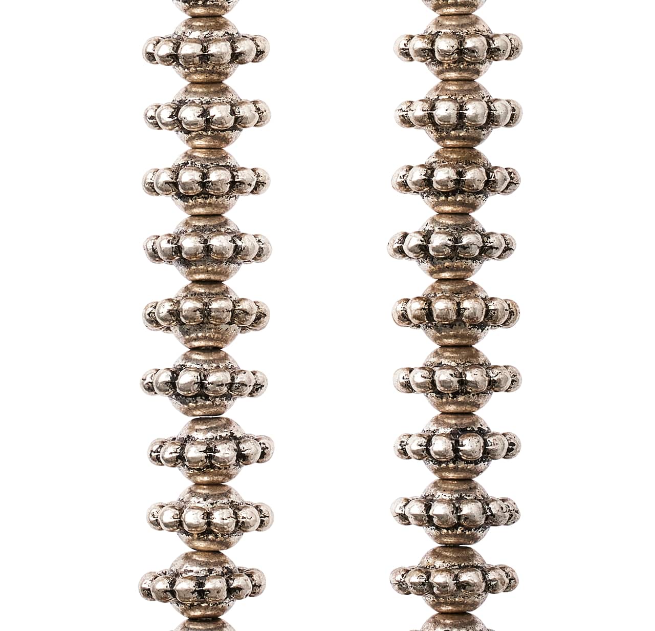 12 Pack: Silver Plated Bumpy Metal Rondelle Beads, 10mm by Bead Landing™